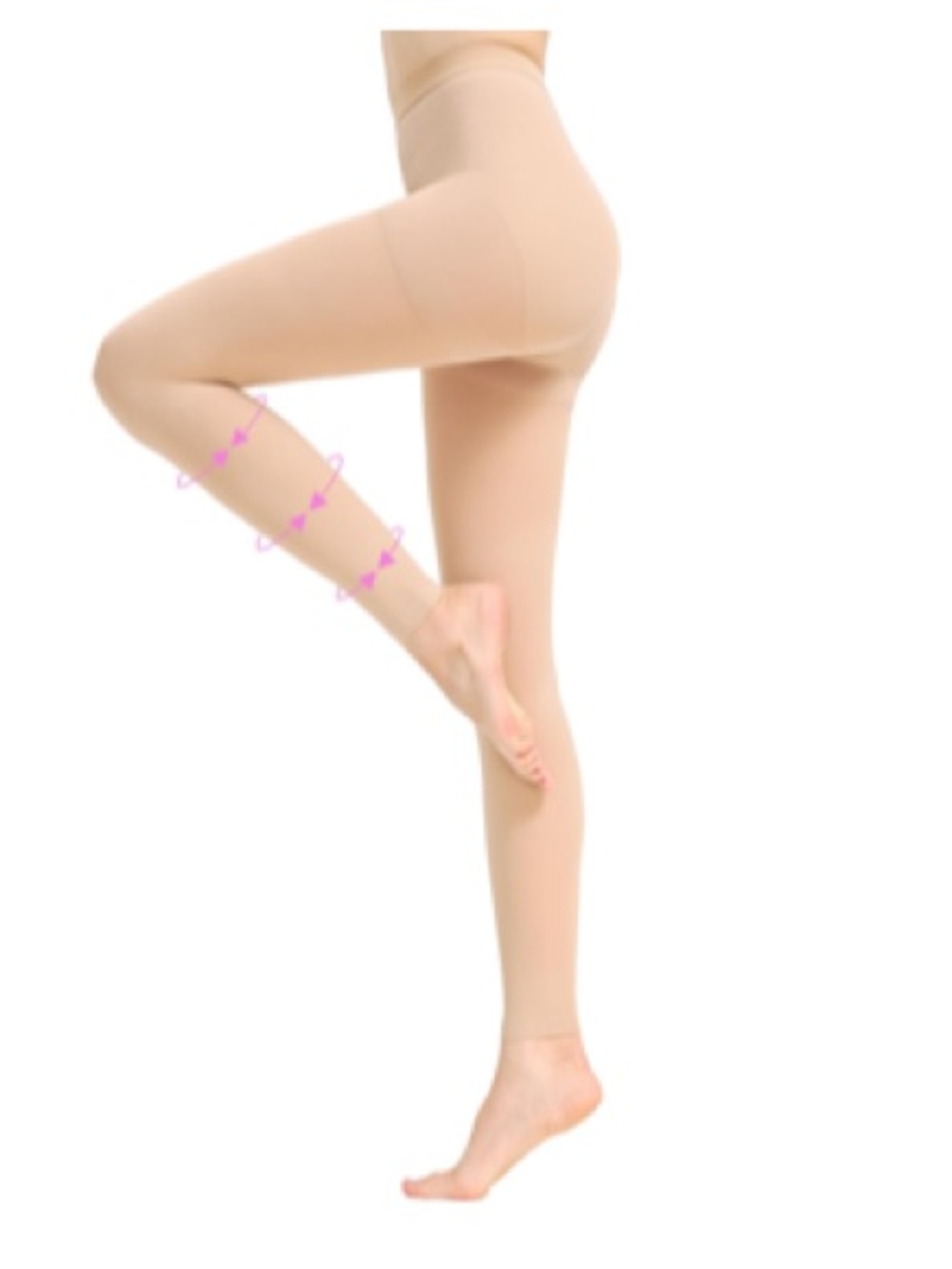 Nomiyei Beige Graduated Compression Pantyhose - Sheer Support